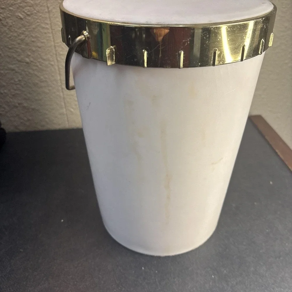 Vtg~Plas-Tex Corp Los Angeles CA Ice Bucket Cream Double Wall MidCentury